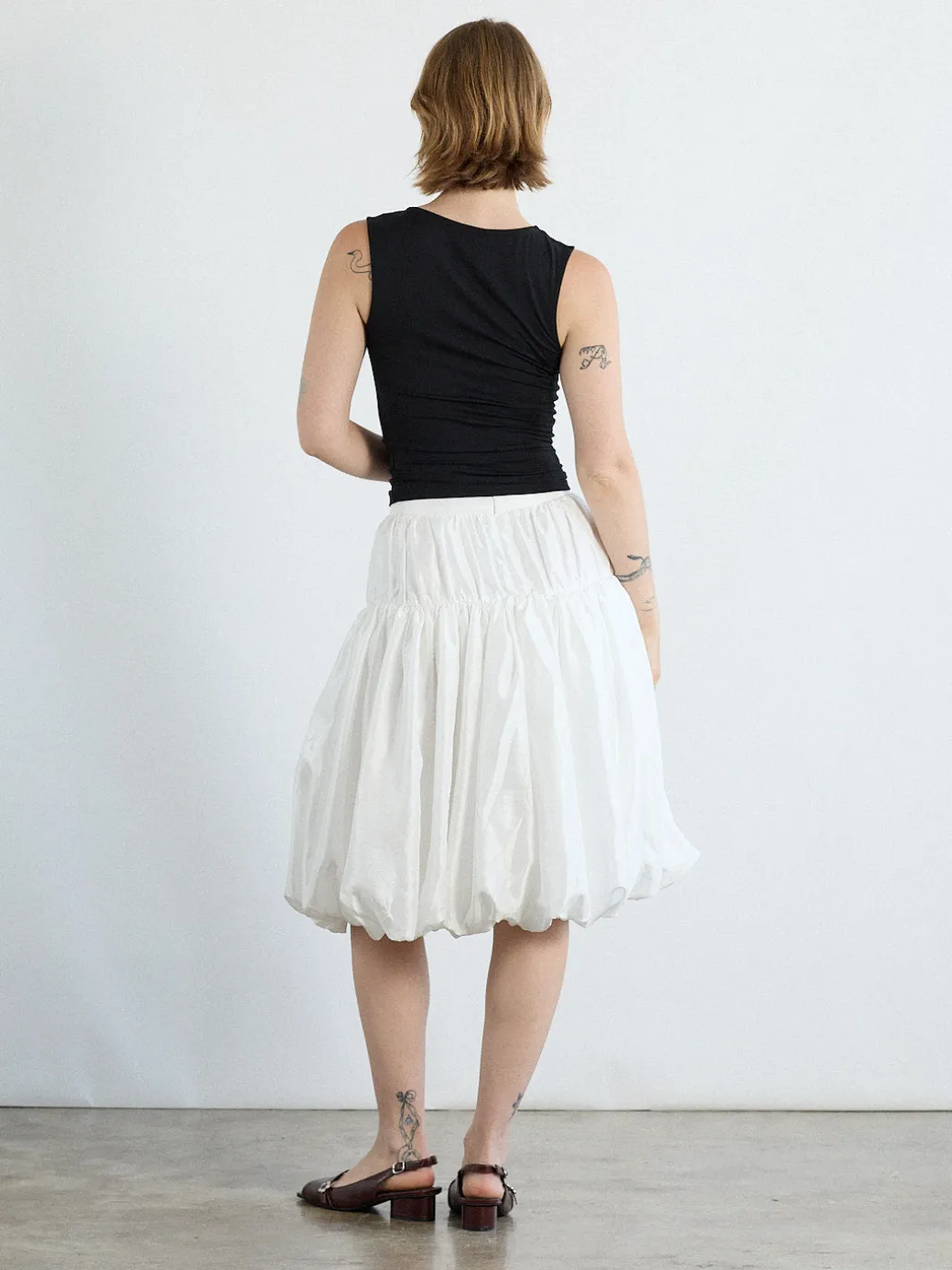 Whip Balloon Skirt - White