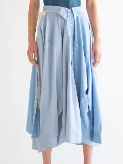 Wrap Shirt Skirt - Blue