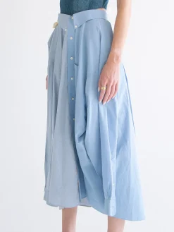 Wrap Shirt Skirt - Blue