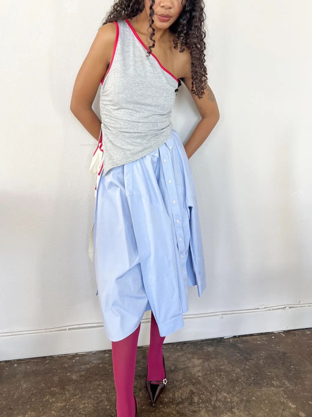 Wrap Shirt Skirt - Blue