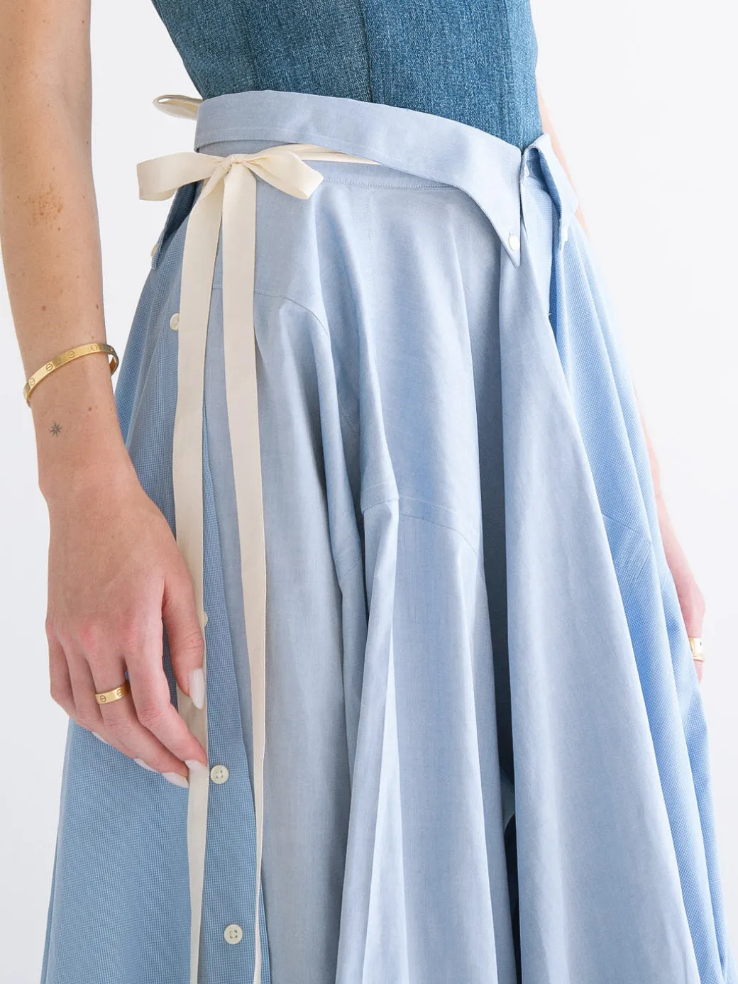 Wrap Shirt Skirt - Blue