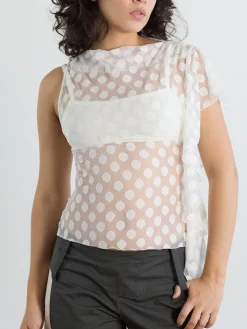 Zehra Top - White Polka