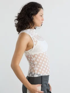 Zehra Top - White Polka