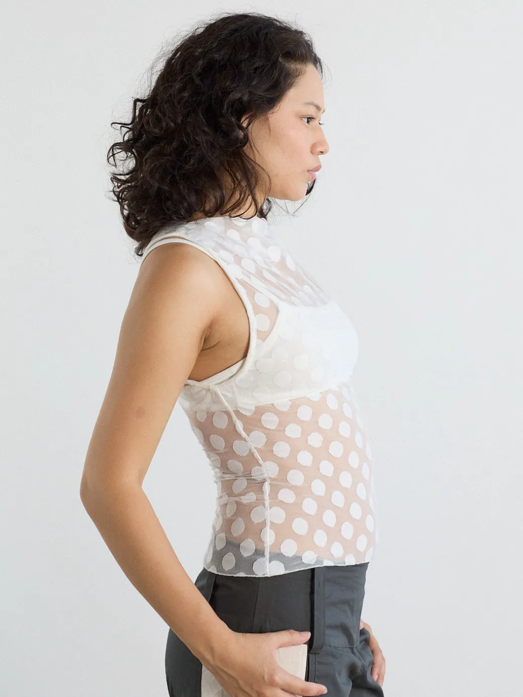 Zehra Top - White Polka