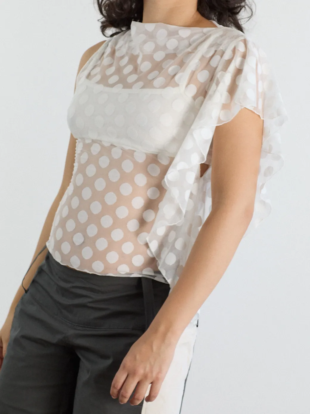 Zehra Top - White Polka