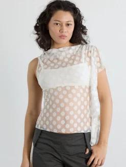 Zehra Top - White Polka
